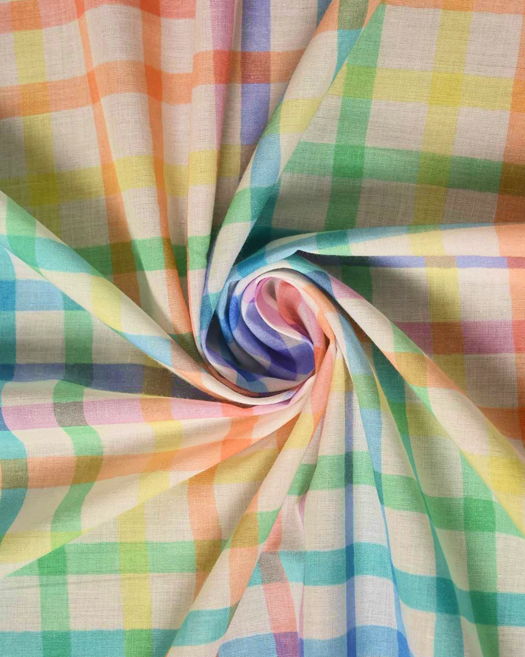 Chequered White-Multicolor Curtain | 100% Cotton | 1pc