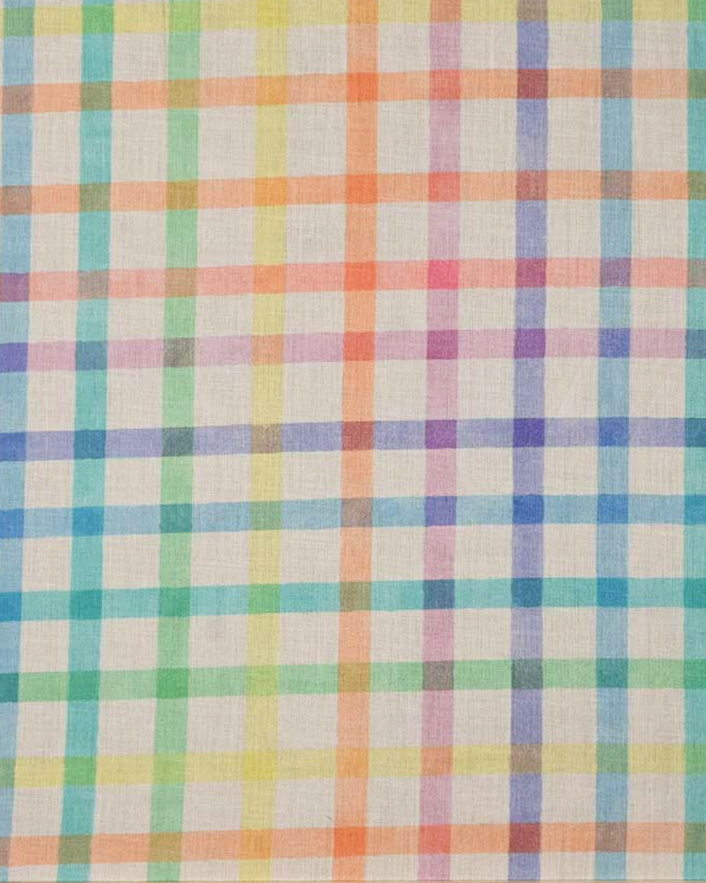 Chequered White-Multicolor Curtain | 100% Cotton | 1pc