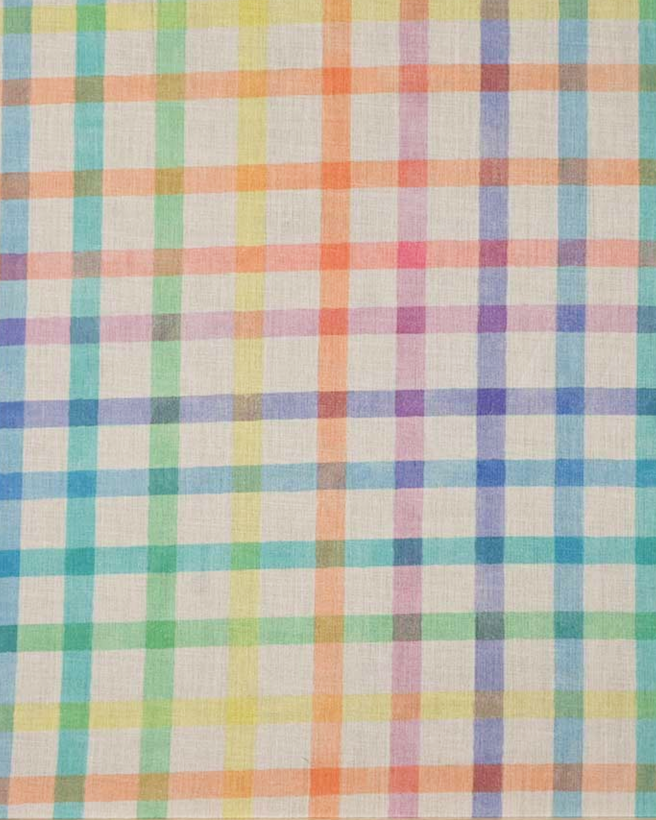 Chequered White-Multicolor Curtain | 100% Cotton | 1pc